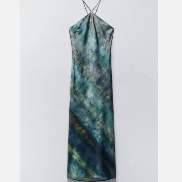 Zara halter satin effect dress - Picture 9 of 11